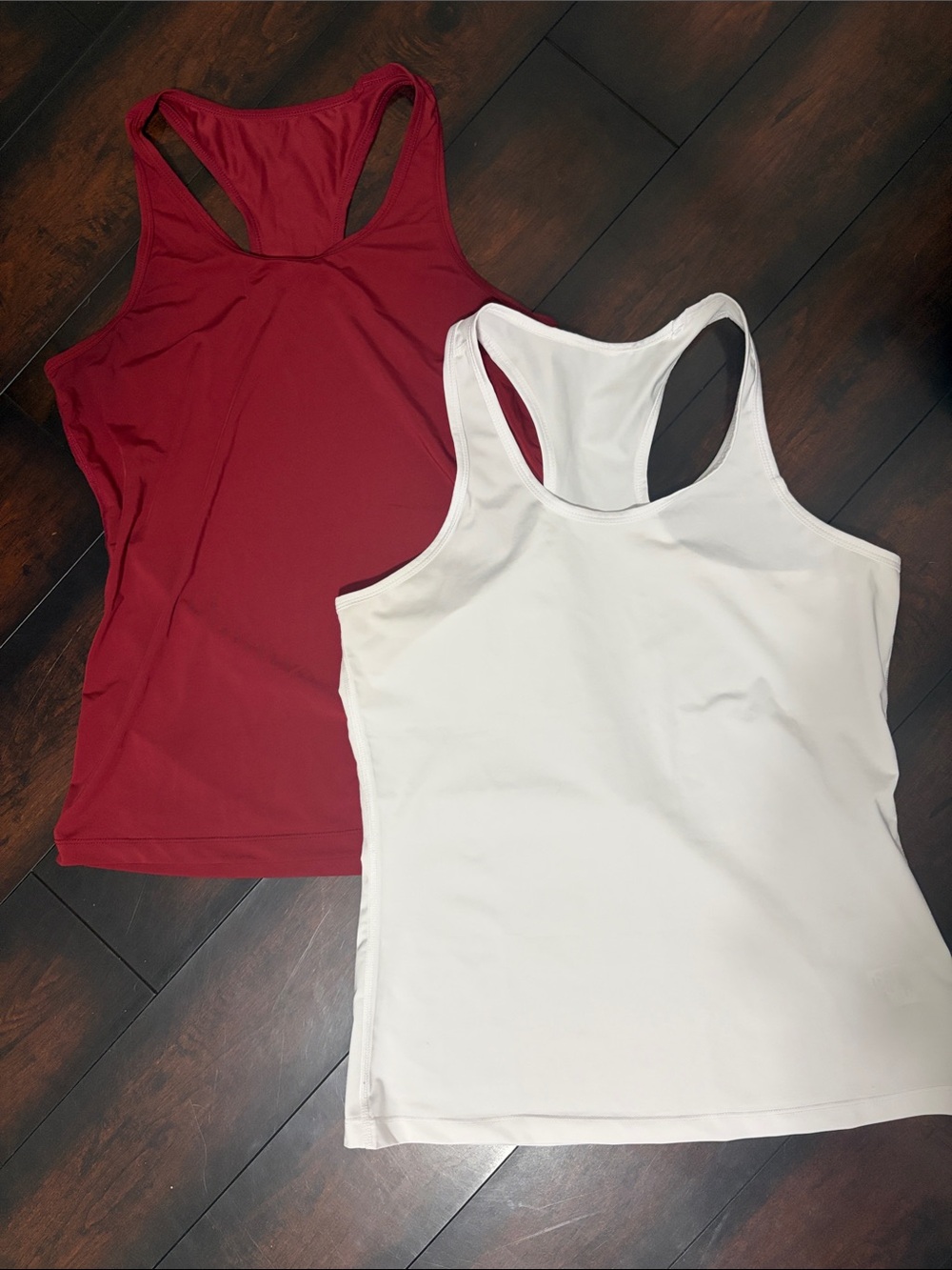 Women’s Racerback Tank Top - Burgundy & White Set of 2